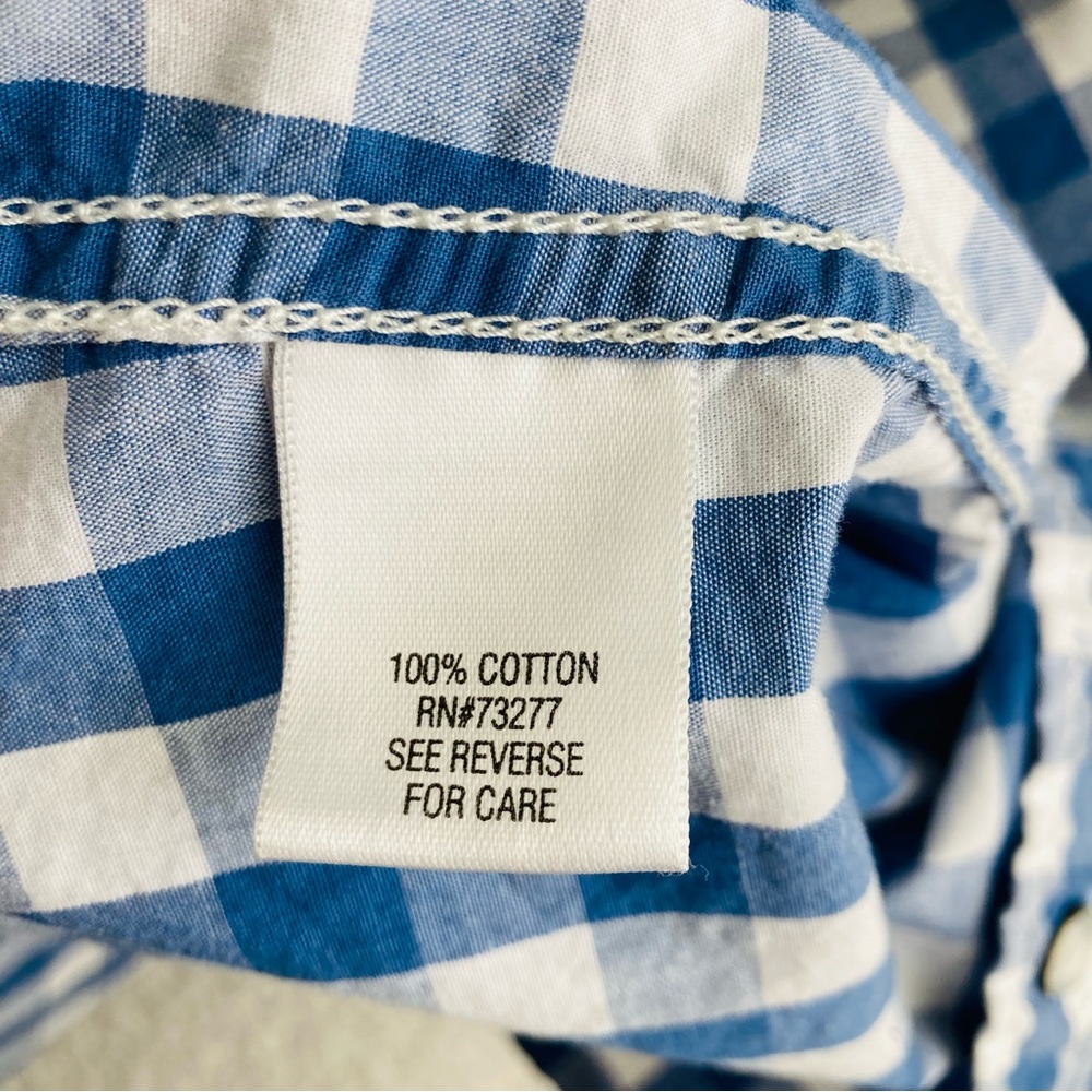 Sonoma Men's blue and white checked collared button down shirt, Sz XL - Picture 8 of 14